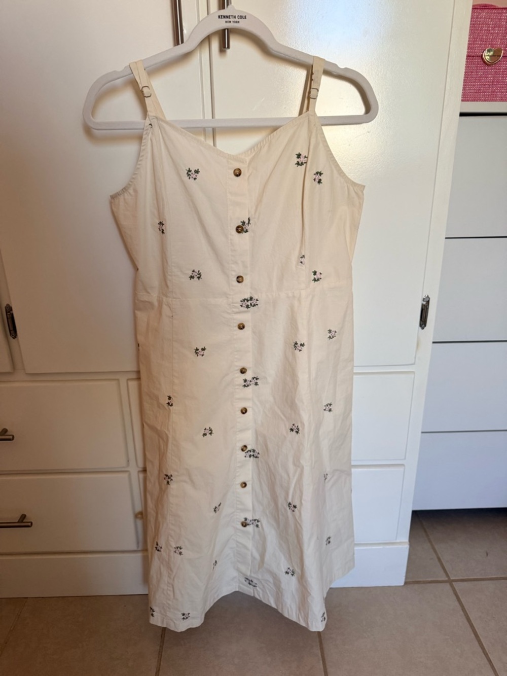 Romi Story Cream Eyelet Button-Front Sundress